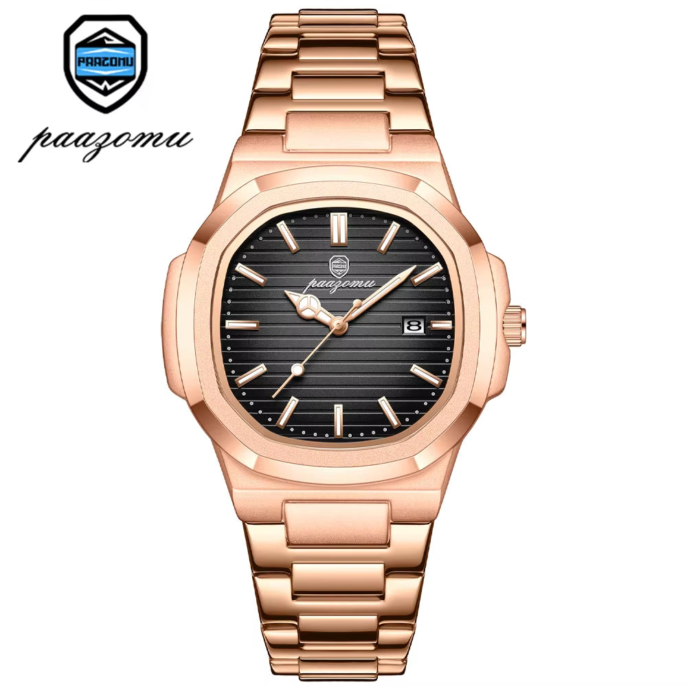 2025New Men Stainless Steel Watch Quartz Waterproof Male Clock Business Watch Mens Watches Top Brand Luxury Men Watch