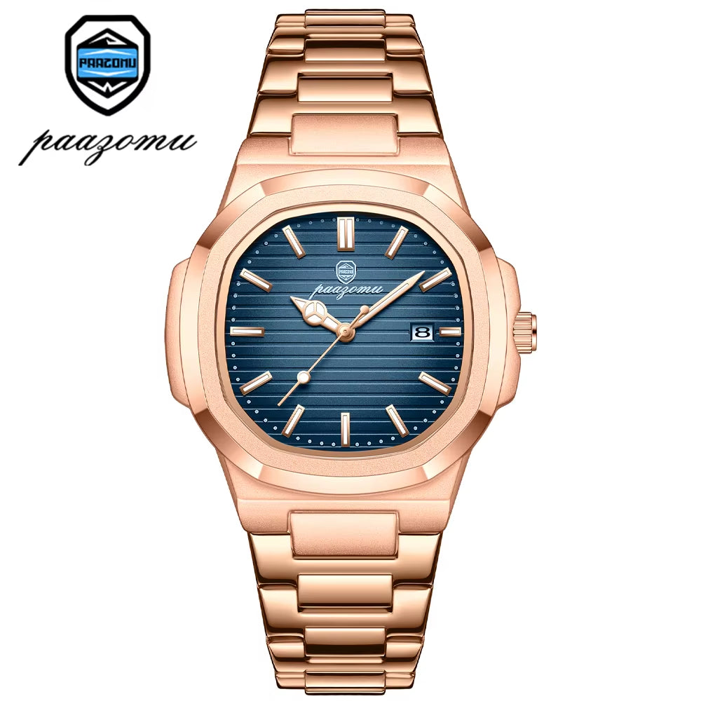 2025New Men Stainless Steel Watch Quartz Waterproof Male Clock Business Watch Mens Watches Top Brand Luxury Men Watch
