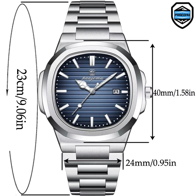 2025New Men Stainless Steel Watch Quartz Waterproof Male Clock Business Watch Mens Watches Top Brand Luxury Men Watch